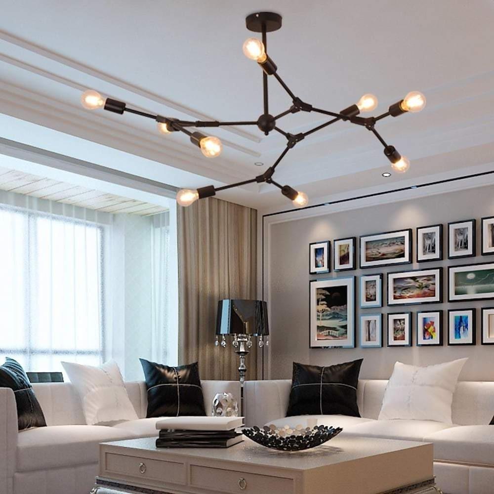 Black metal irregular Nordic chandelier, main product view