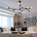 Black metal irregular Nordic chandelier, main product view
