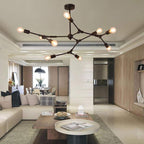 Black metal irregular Nordic chandelier, third product view