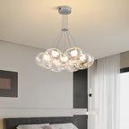 Chrome finish chandelier with glass spheres, main product view