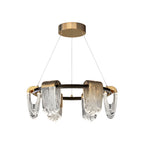 Gold and gray circular LED chandelier, main product view