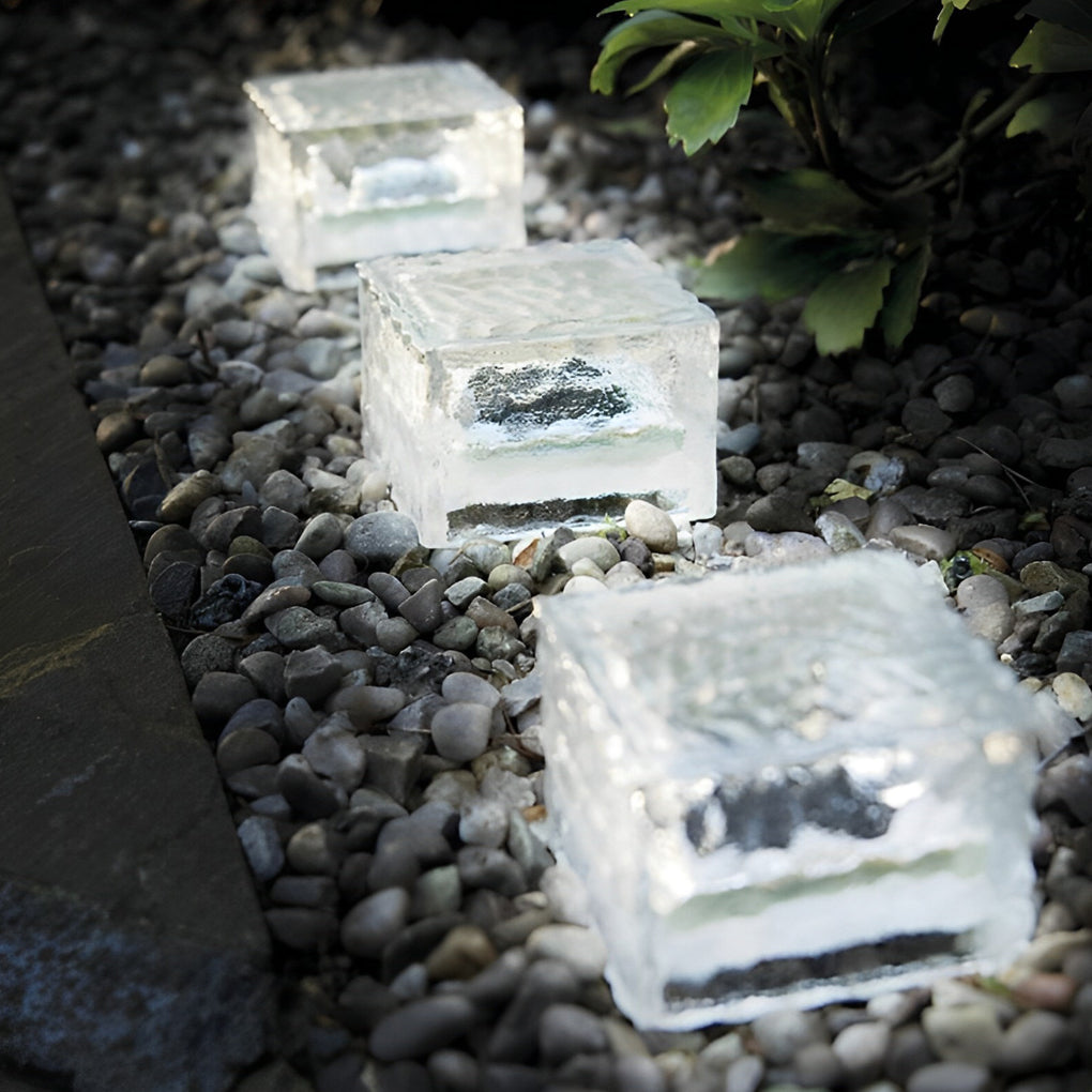 Solar Ice Cube Lights, Crystal-Look Outdoor Step and Path Lights for Decks, Gardens and Pool Surrounds, Sets of 4 to 30