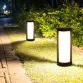 Black cylindrical LED bollard path light, main product view