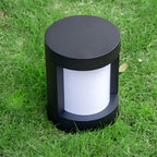 Black cylindrical LED bollard path light, fourth product view
