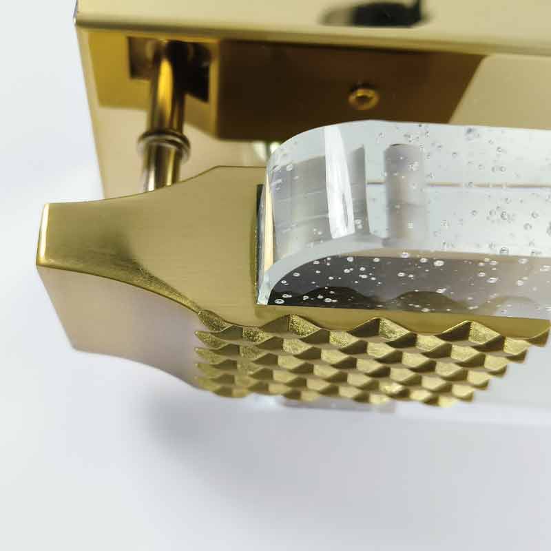 Crystal Linear Wall Light, Luxury Stainless Steel LED Sconce for Living Room and Bedside, Ice Bubble Design in Four Heights