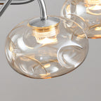 Close-up of a transparent glass orb shade