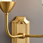 Close-up of the decorative brass backplate