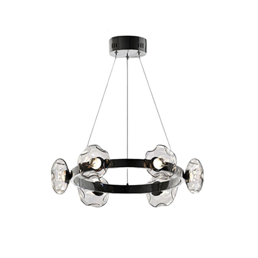 Compact ring chandelier in a chrome finish