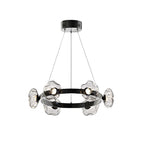 Compact ring chandelier in a chrome finish