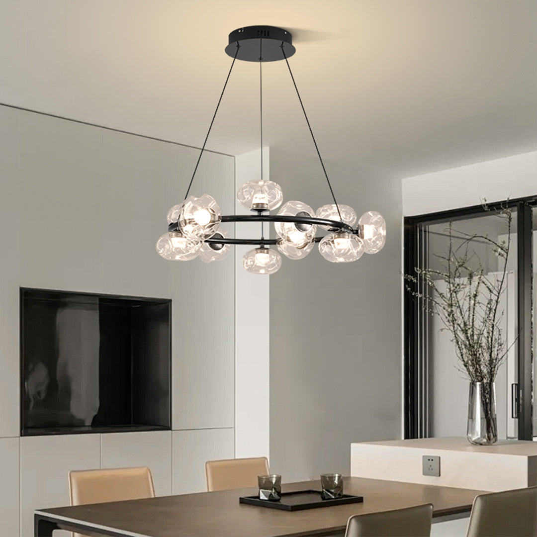 Bubble chandelier in a contemporary minimalist interior