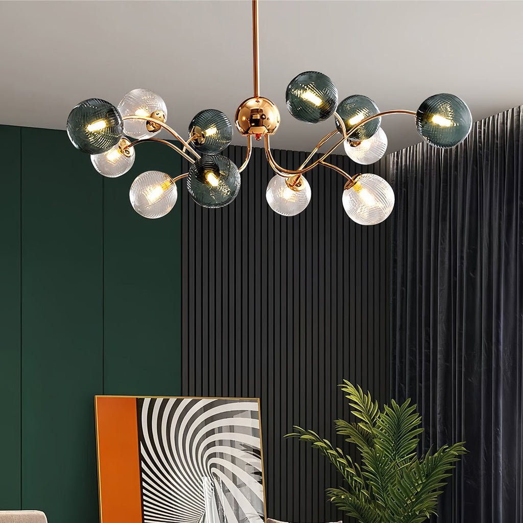 Branch ceiling light with a contemporary brass frame