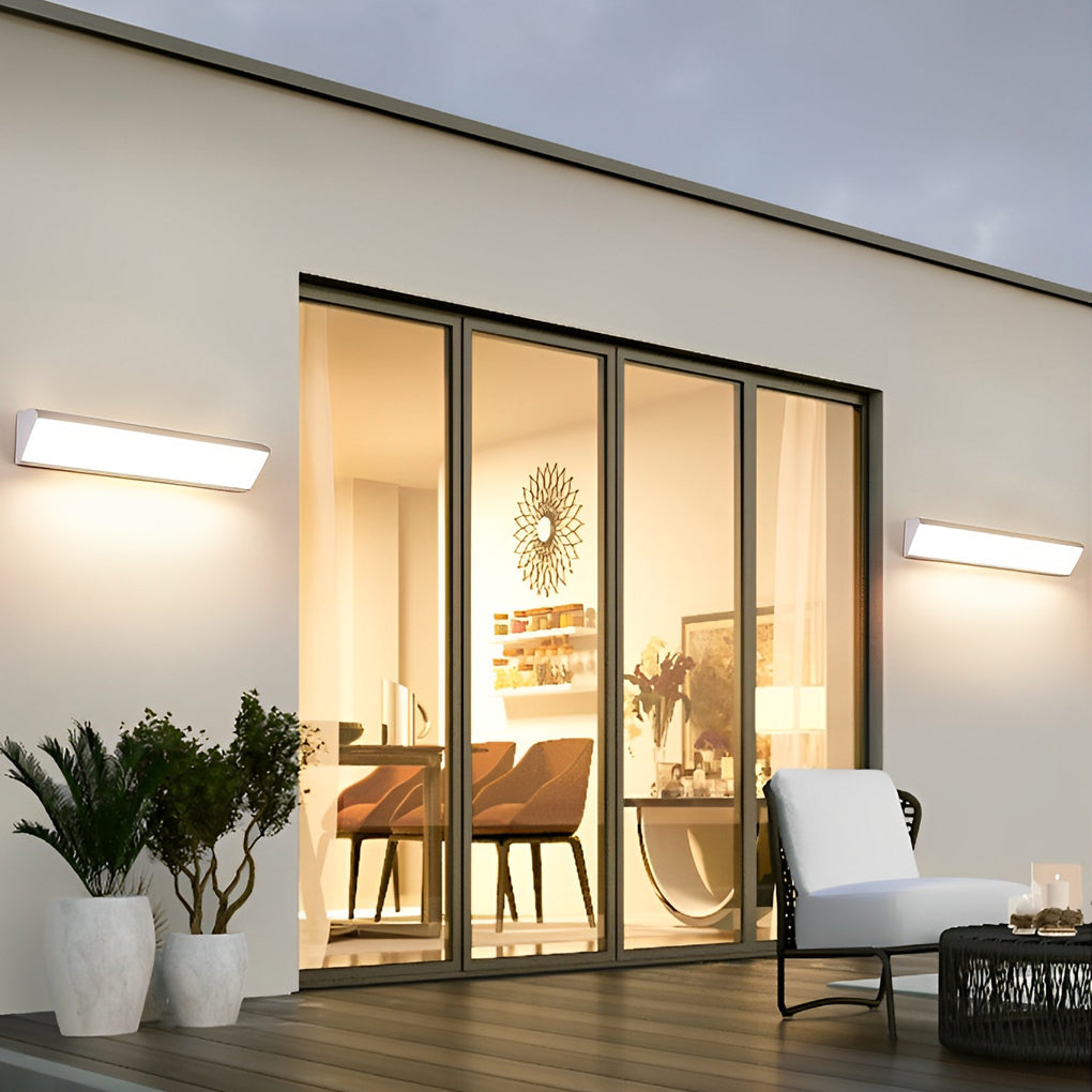 Exterior Wall Sconce Light, Modern Linear LED Downlight Fixture for Facades and Entrances, Waterproof Minimalist Bar