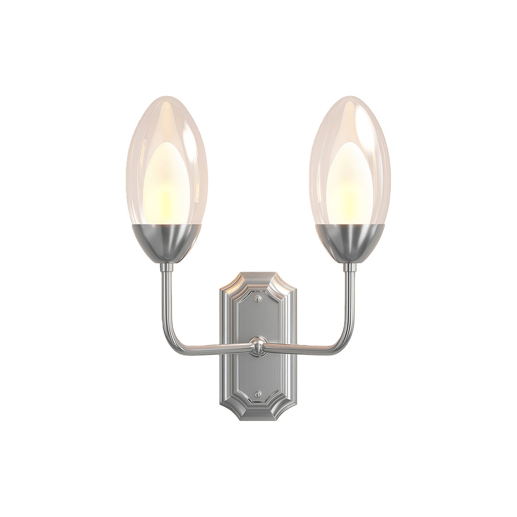 Nickel wall light with a candelabra silhouette