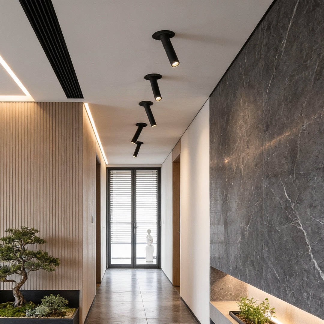 Cylinder Surface Spotlight, Slim Aluminum LED Ceiling Tube Light for Galleries and Living Spaces, CRI 90 Narrow Beam Adjustable