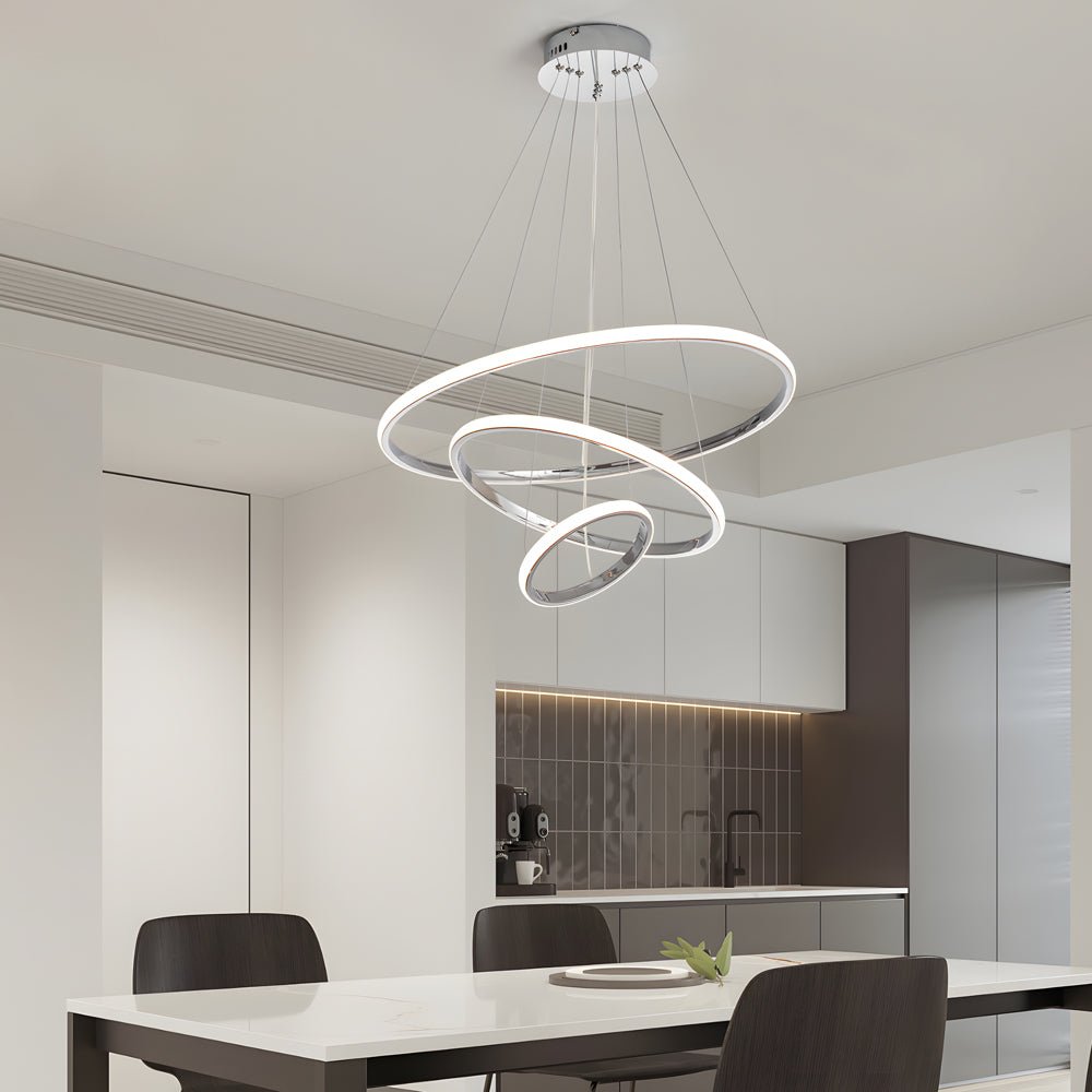 Chrome tiered ring chandelier, second product view