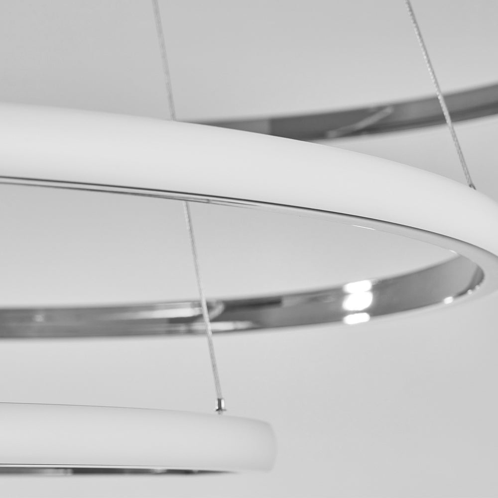 Chrome tiered ring chandelier, eighth product view