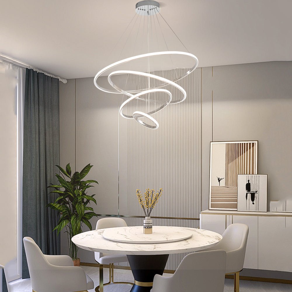 Chrome tiered ring chandelier, fourth product view