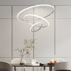 Chrome tiered ring chandelier, sixth product view