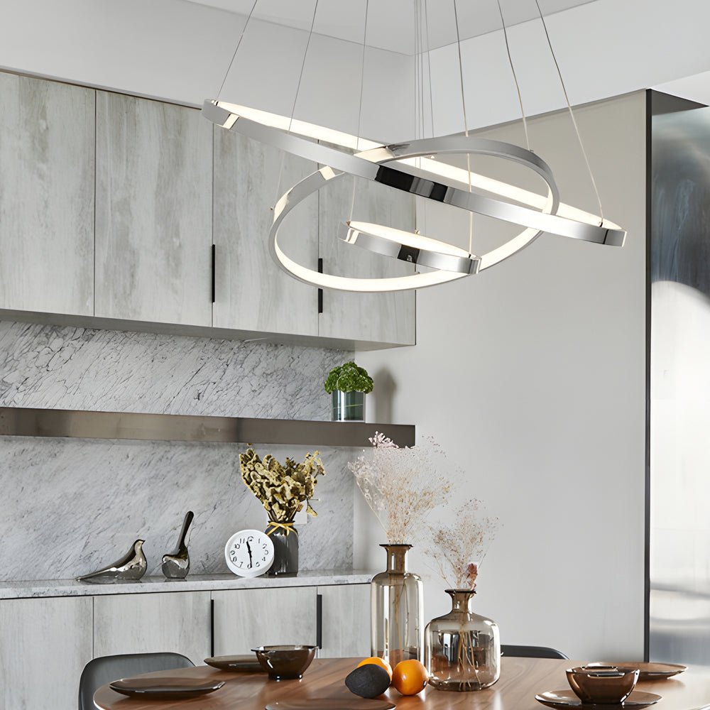 Chrome tiered ring chandelier, fifth product view