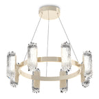Contemporary dual ring brass chandelier, product view