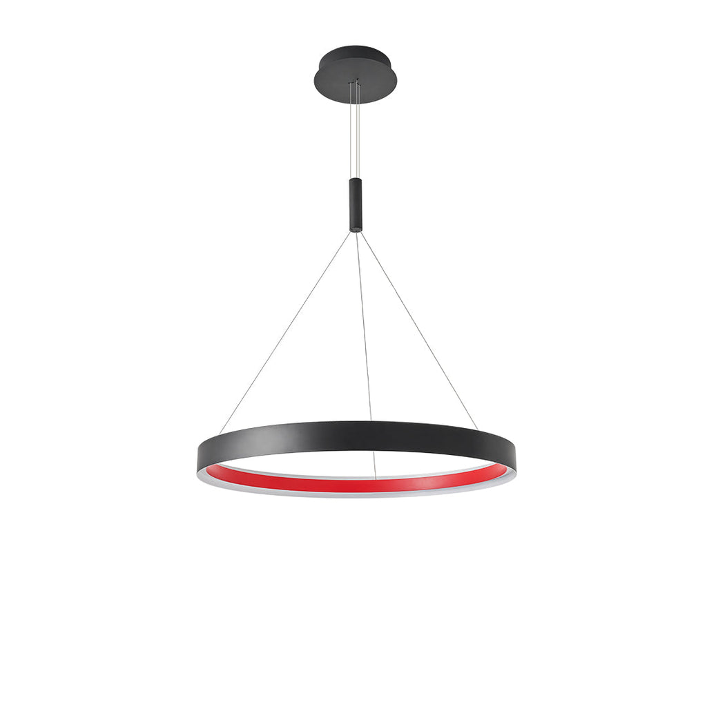 Ring Chandelier, Iron and Aluminum Minimalist LED Ceiling Light for Living Room, Warm 3000K
