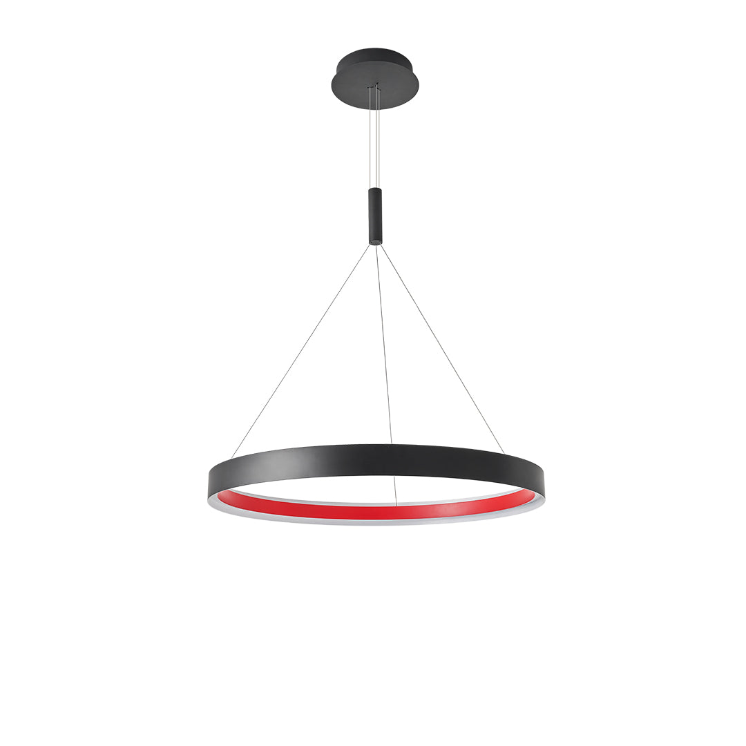 Ring Chandelier, Iron and Aluminum Minimalist LED Ceiling Light for Living Room, Warm 3000K