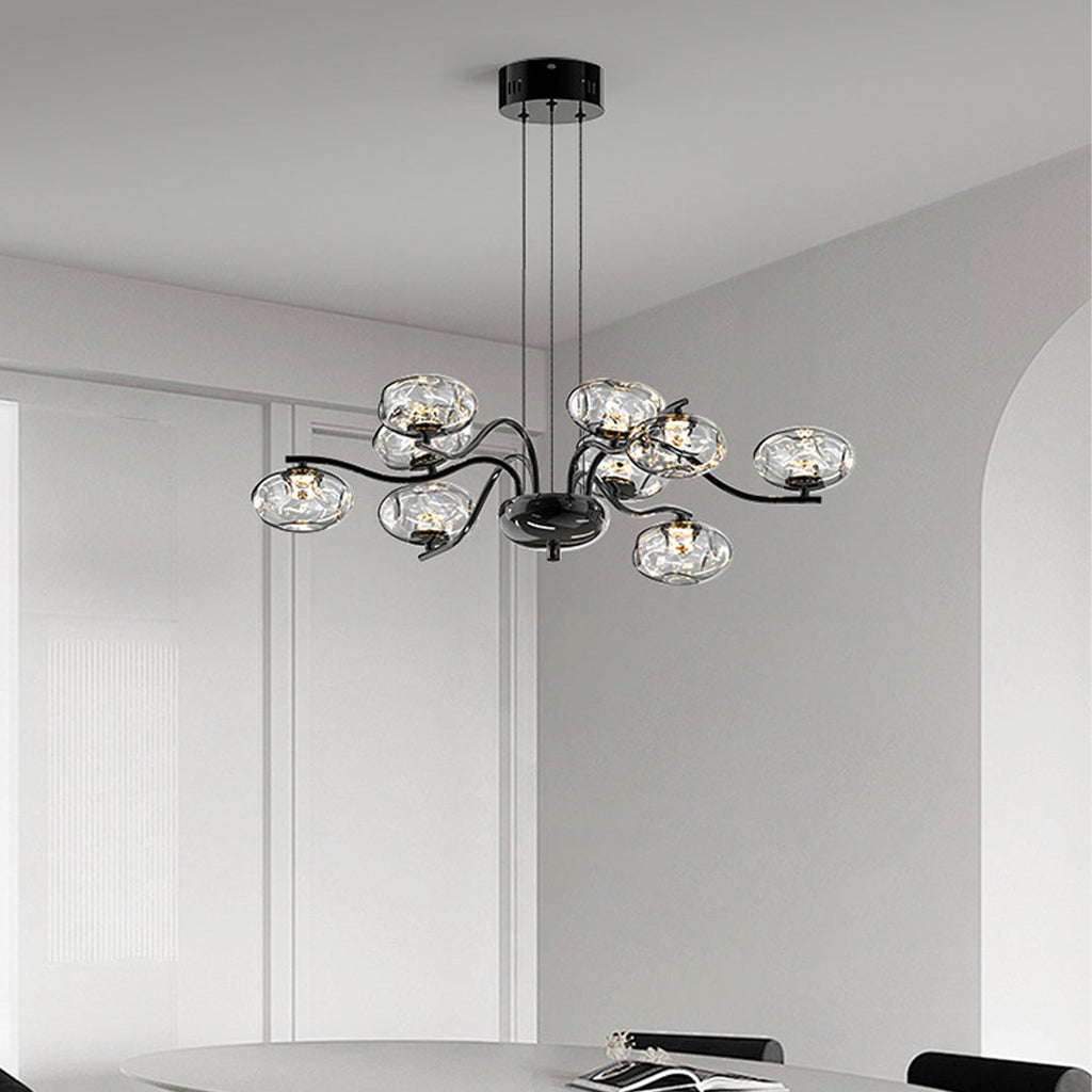 Crystal LED chandelier in a contemporary office