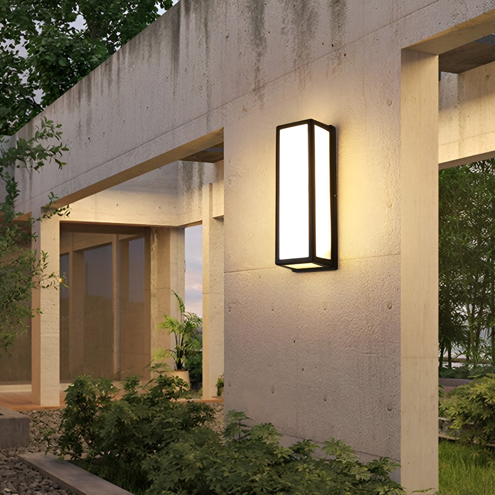 Contemporary Outdoor Wall Light, Black Die-Cast Aluminum LED Sconce for Porches and Entryways, Optional Motion Sensor Activation