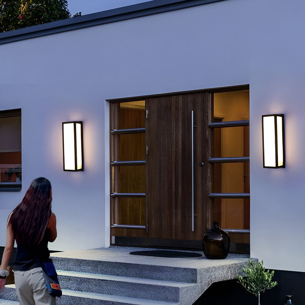 Contemporary Outdoor Wall Light, Black Die-Cast Aluminum LED Sconce for Porches and Entryways, Optional Motion Sensor Activation