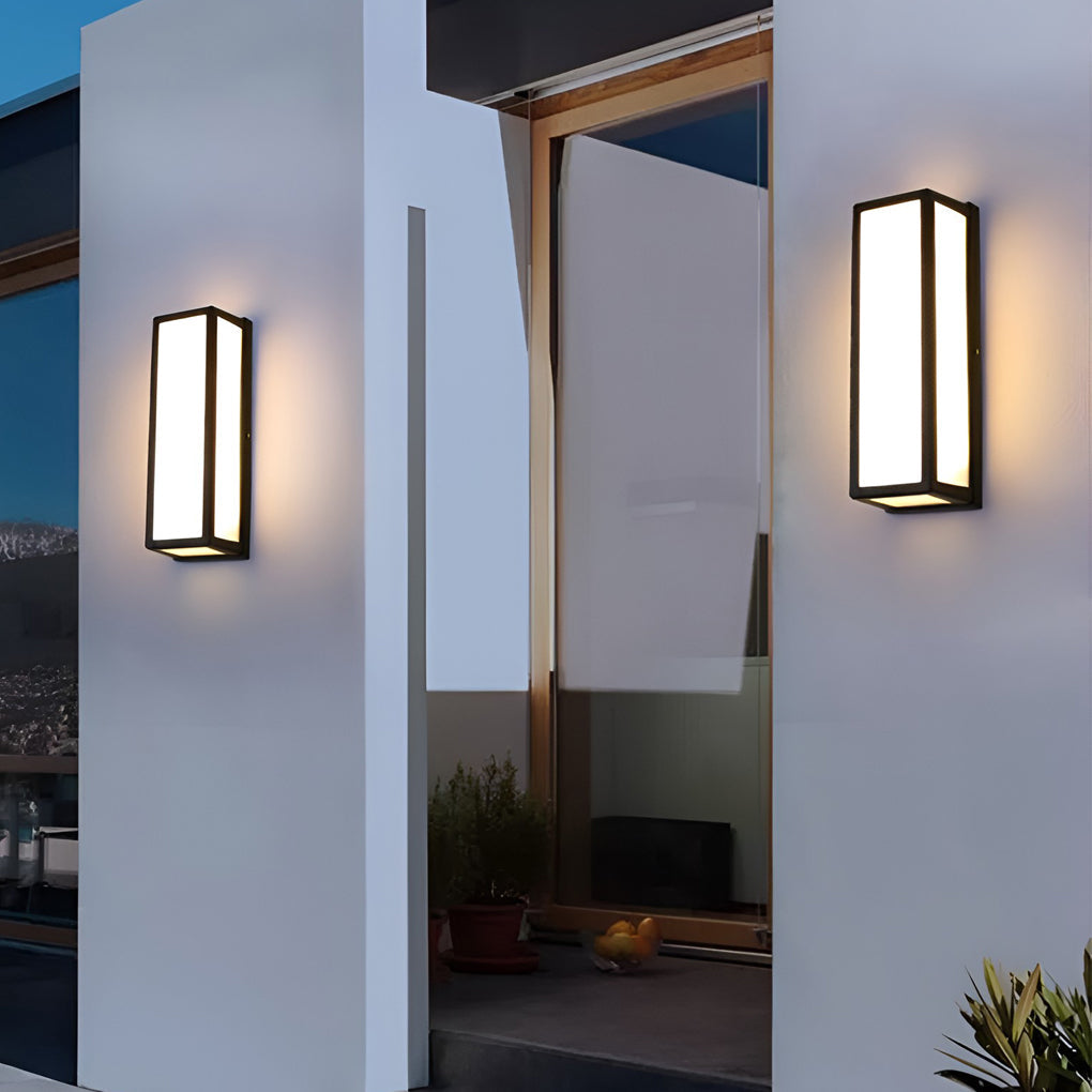 Contemporary Outdoor Wall Light, Black Die-Cast Aluminum LED Sconce for Porches and Entryways, Optional Motion Sensor Activation