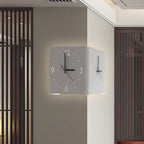 Wall clock lamp fitted to a hallway corner
