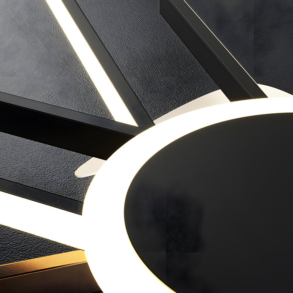 Ceiling Fan with Light, Modern Starburst LED Fixture for Living Room and Bedroom, Concealed Blades with Six Speeds and Reverse Mode