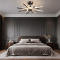 Ceiling Fan with Light, Modern Starburst LED Fixture for Living Room and Bedroom, Concealed Blades with Six Speeds and Reverse Mode