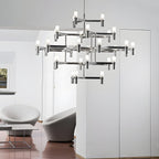 Frosted glass tiered geometric chandelier, eighth product view