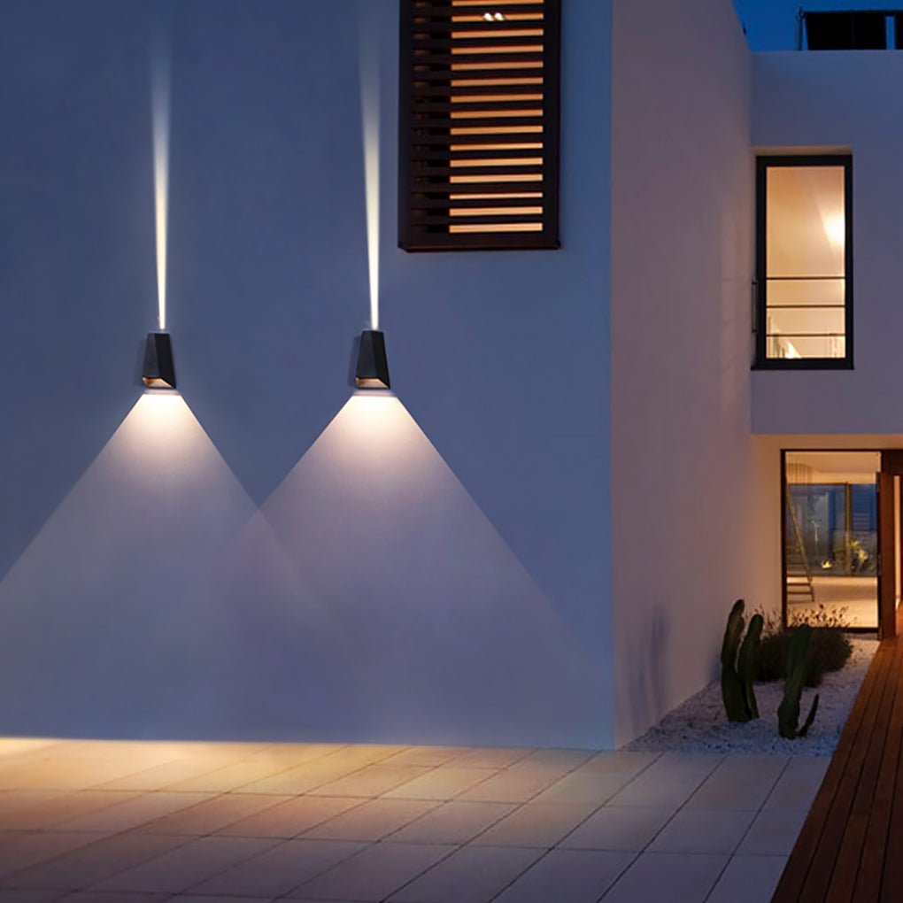 Up Down Outdoor Wall Light, Modern LED Aluminum Sconce for Porch and Patio, Rust-Resistant Dual-Beam Design