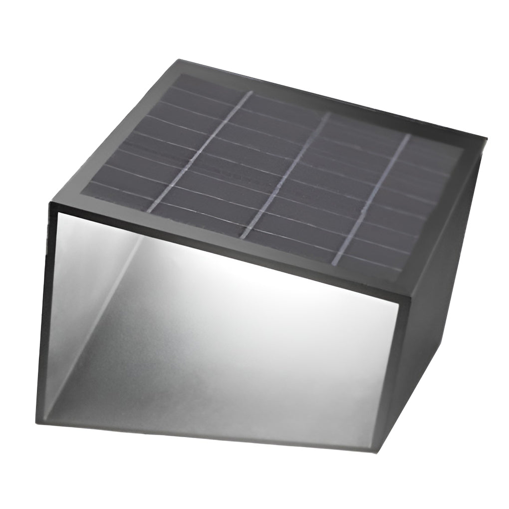 Cube Path Light, Geometric Stainless Steel and Glass LED Landscape Lamp for Garden and Walkway, Solar or Hardwired in Two Sizes