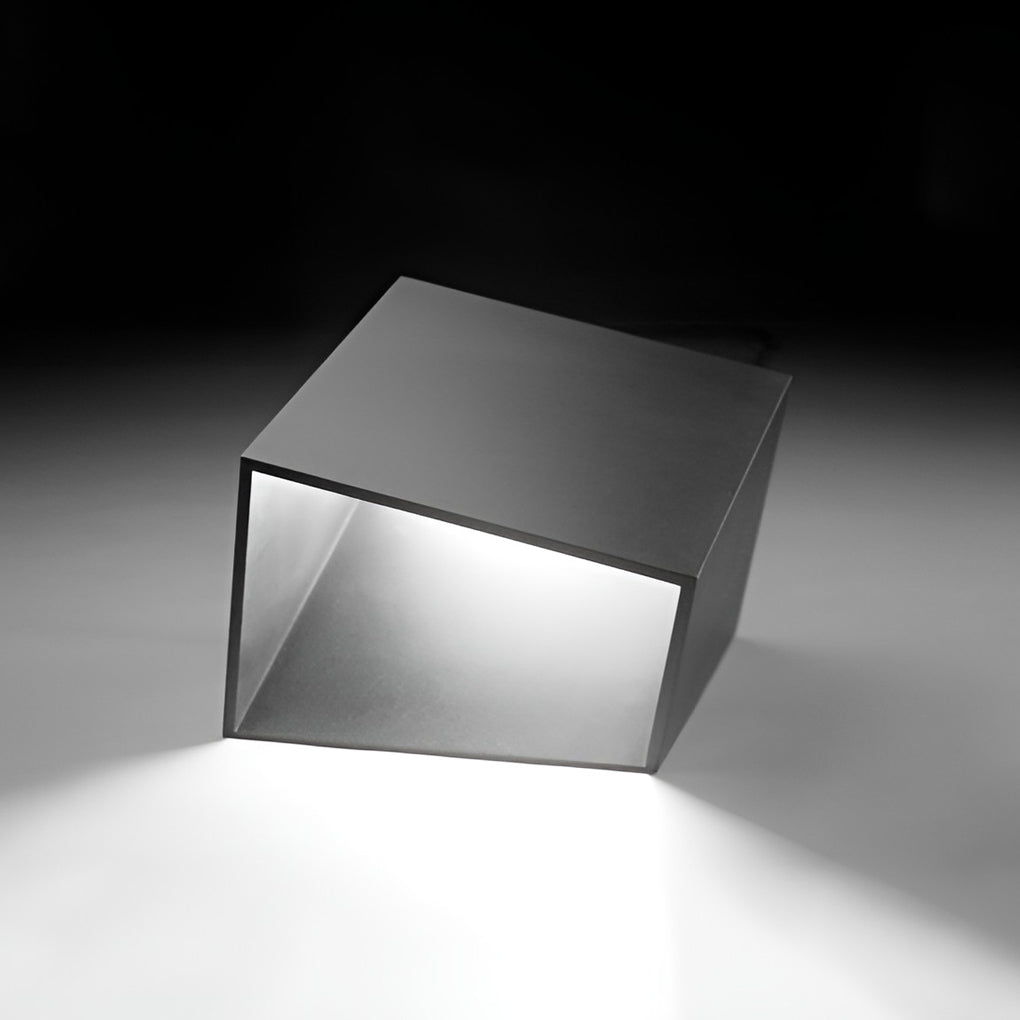 Cube Path Light, Geometric Stainless Steel and Glass LED Landscape Lamp for Garden and Walkway, Solar or Hardwired in Two Sizes