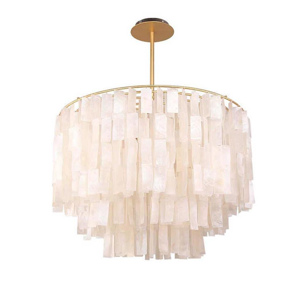 Capiz shell four-light chandelier, seventh product view