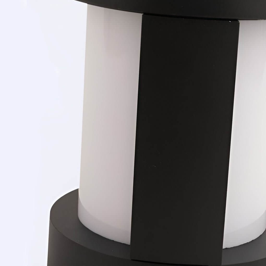 Black cylindrical LED bollard path light, eighth product view