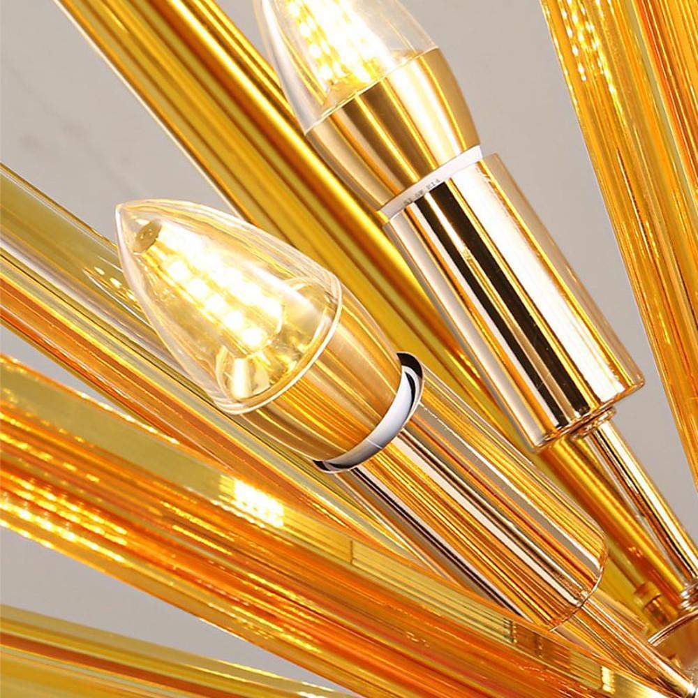 Metal nine-light starburst island pendant, fifth product view