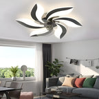 Modern ceiling fan light with petal shaped blades