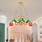 Decorative cherry fixture hanging in a retail space