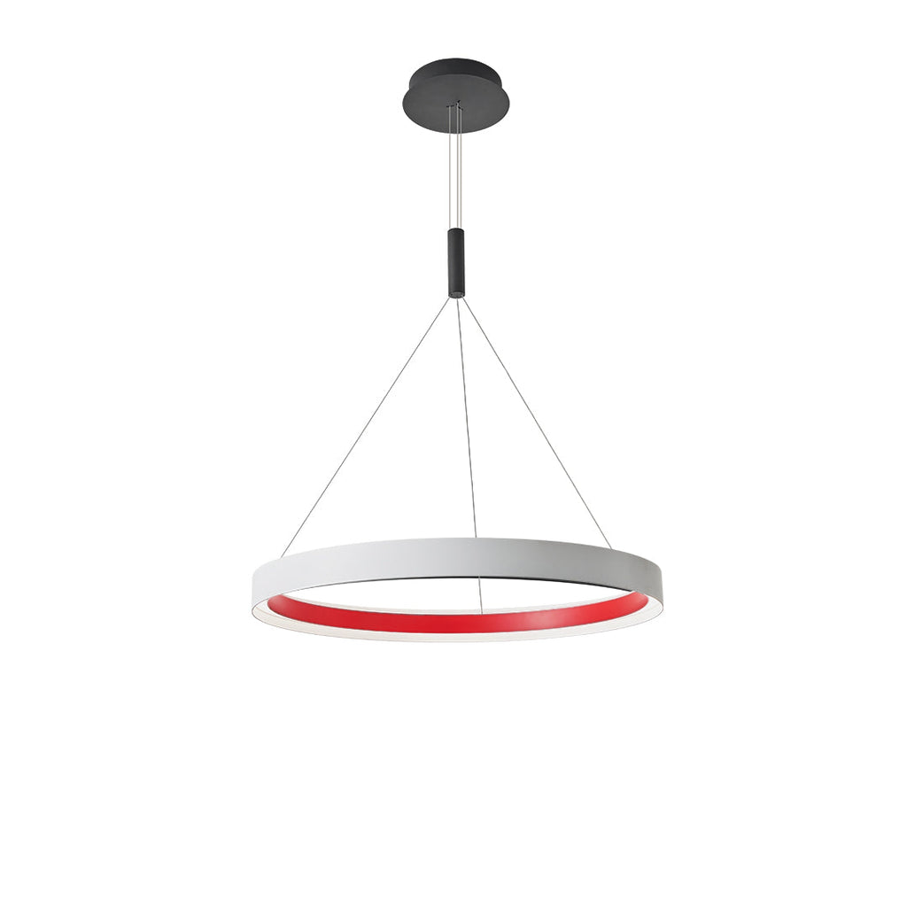 Ring Chandelier, Iron and Aluminum Minimalist LED Ceiling Light for Living Room, Warm 3000K