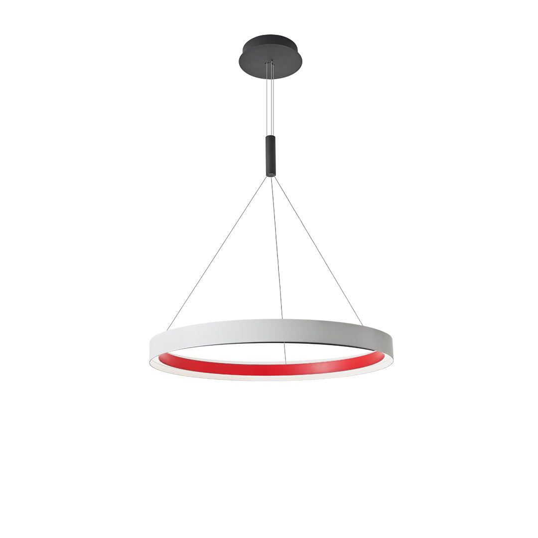 Ring Chandelier, Iron and Aluminum Minimalist LED Ceiling Light for Living Room, Warm 3000K