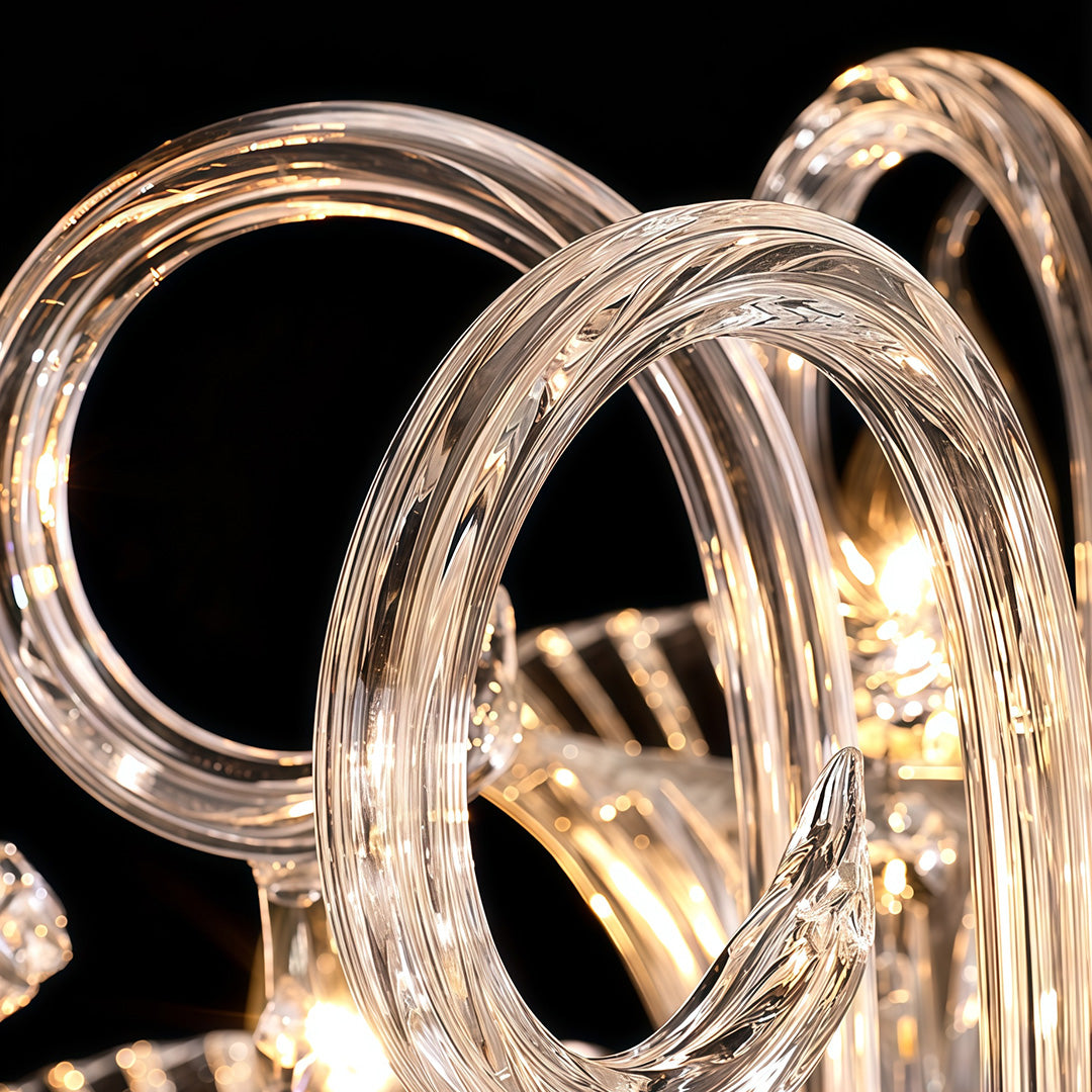 Detail of the champagne gold arm and crystal work