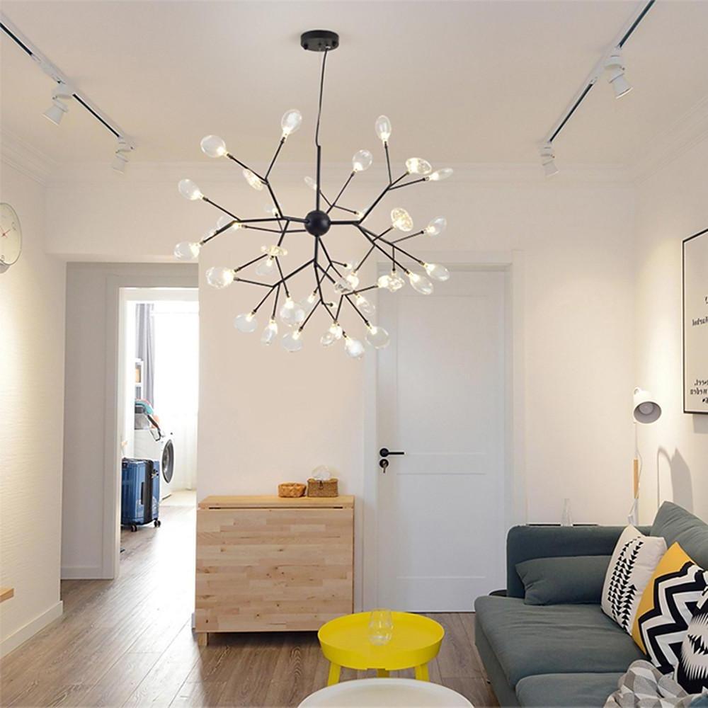 Metal 36-light LED cluster sputnik chandelier, fourth view
