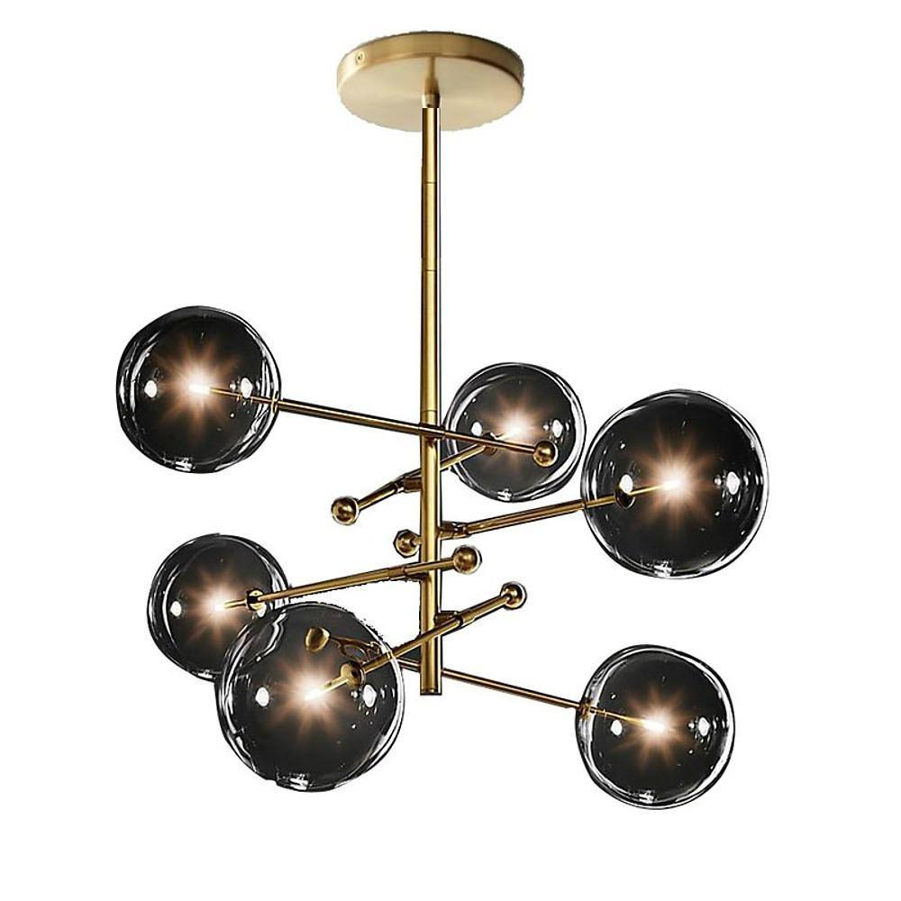 Copper geometric globe chandelier, seventh product view