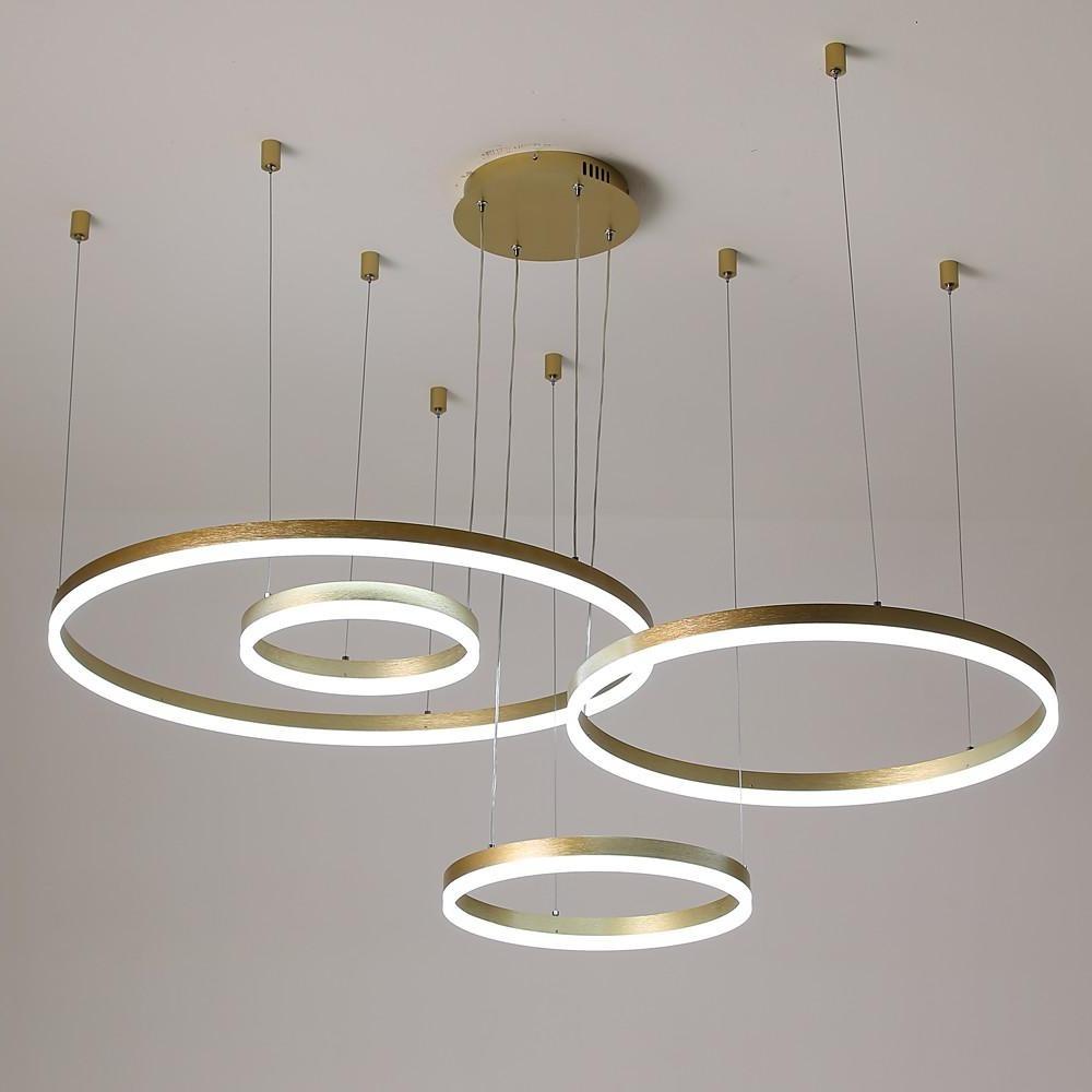 Large aluminium LED circle ring chandelier, sixth product view