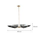 Dimension diagram for the 40 inch wide low profile chandelier