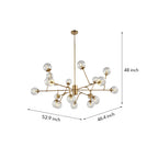 Dimension diagram for the 52 inch wide bubble sputnik chandelier